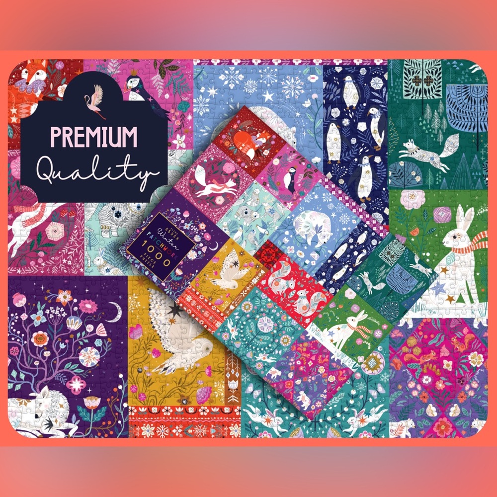 NWT Elena Essex Winter Patchwork 1000-Piece Puzzle - Picture 3 of 6